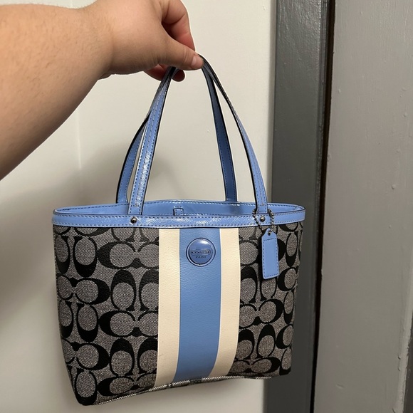 Coach Signature Stripe PVCTop Handle Small Tote bag 2001